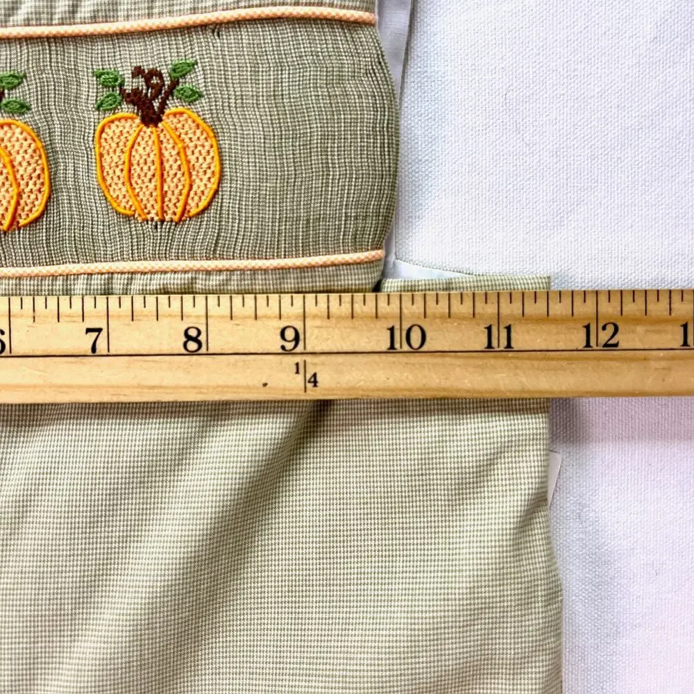 Precious Kids Pumpkin Embroidered Longall 24M Houndstooth Fall Thanksgiving NWT